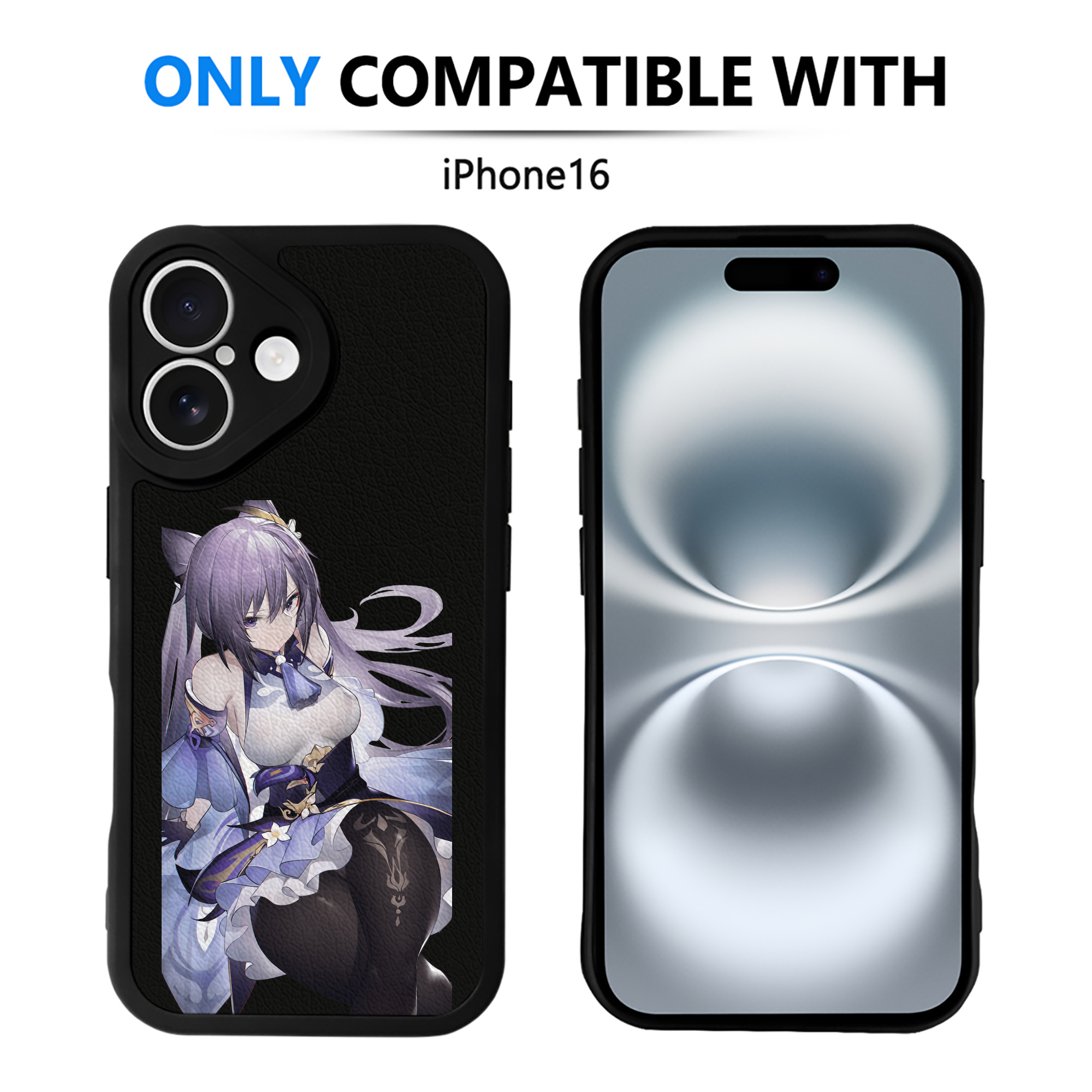 げんし神 刻晴 こくせい genshin Kokusei 【iPhone 16シリーズ対応】シリコンスマホケース（レザー調） 材質：シリコン